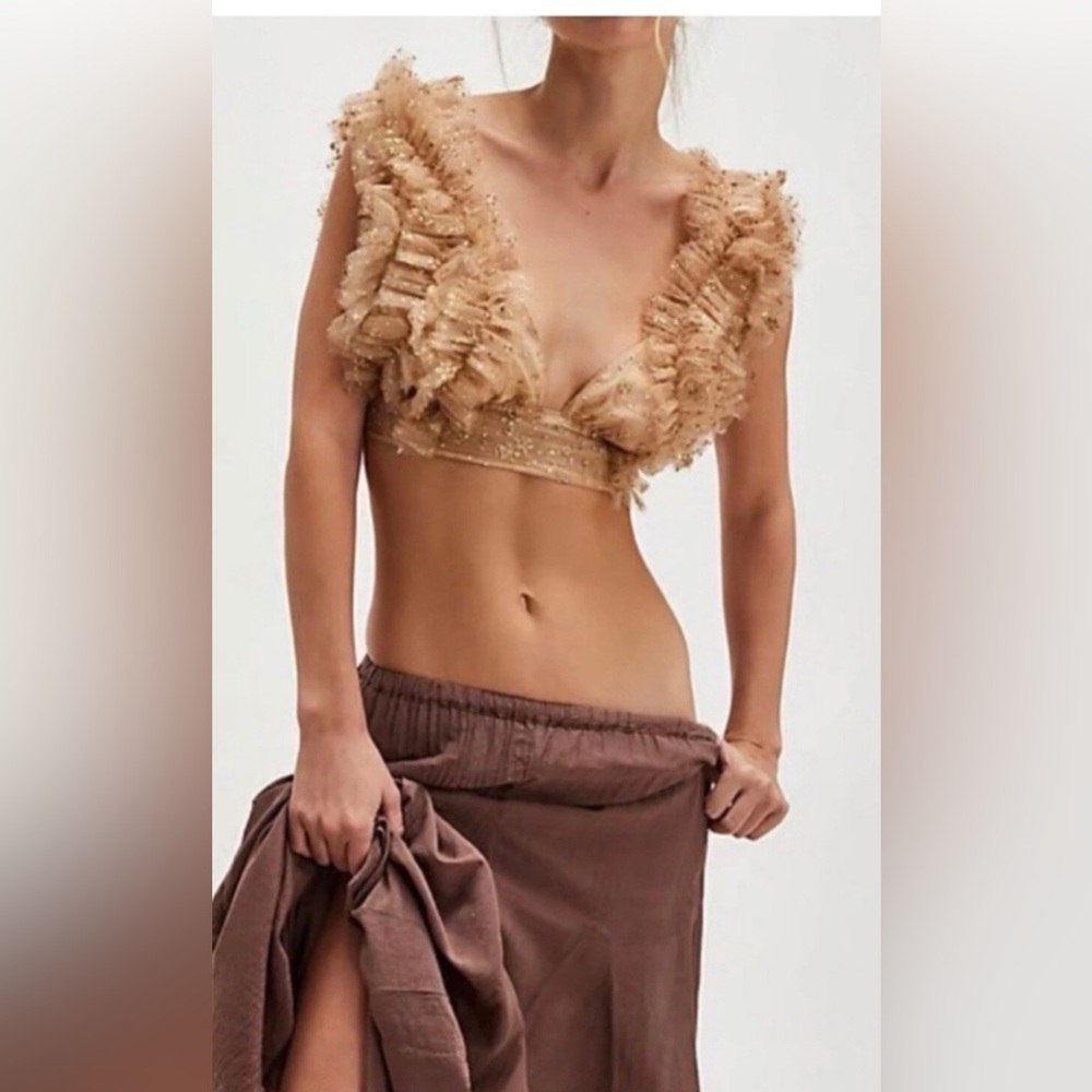 NWOT Free People, Sosha Party Top, Multiple Sizes in Gold